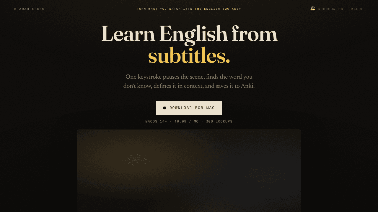 WordHunter website screenshot