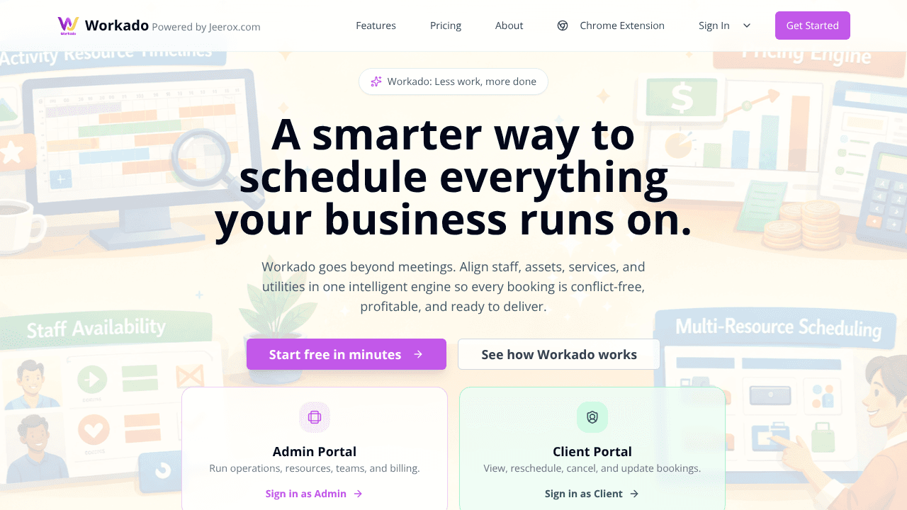 Workado App website screenshot