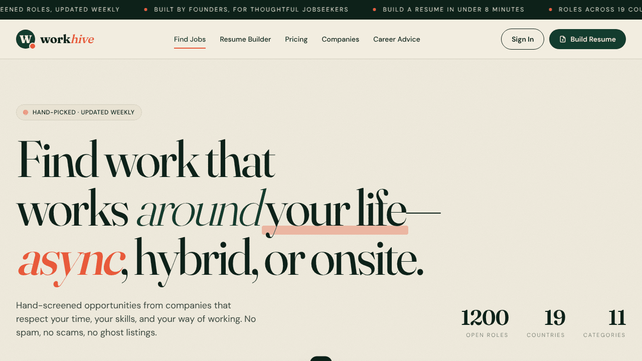 Workhive  website screenshot