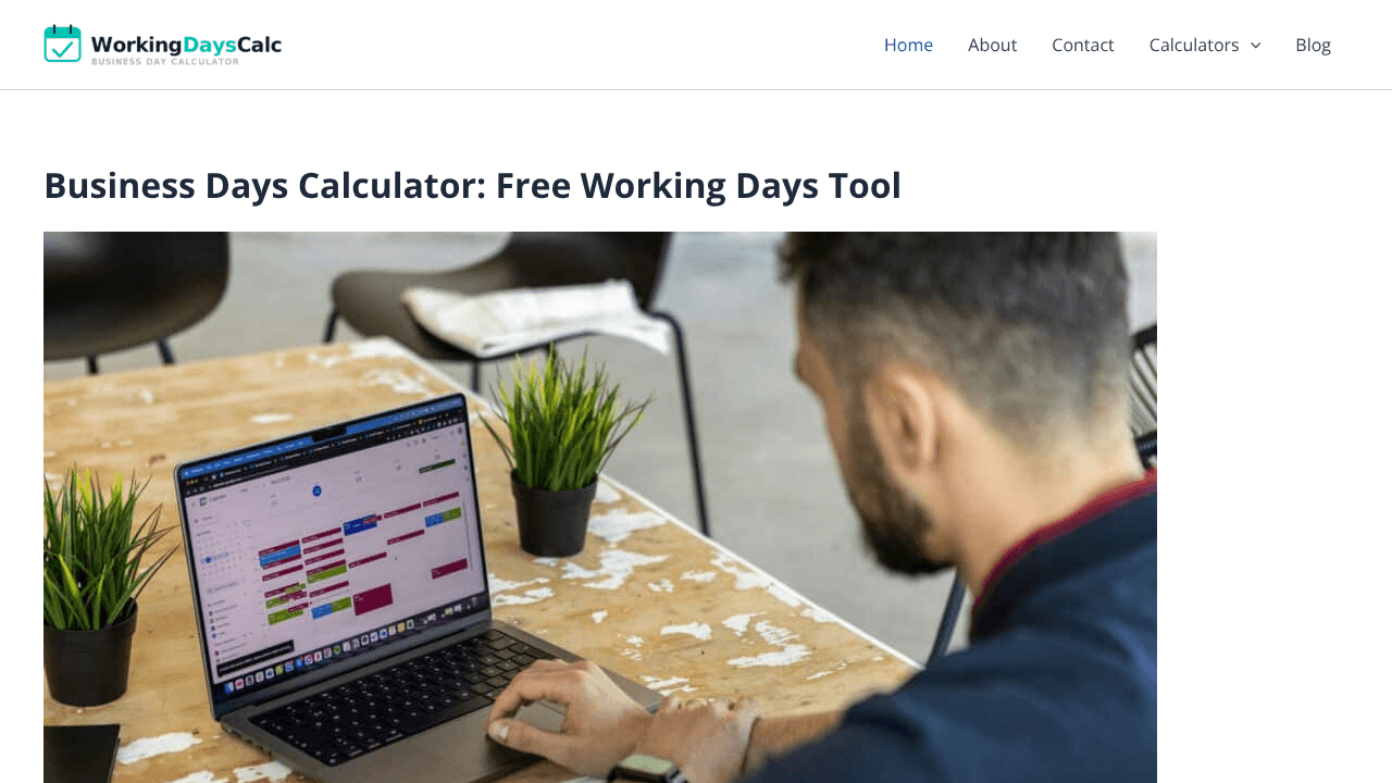 workingdayscalc website screenshot