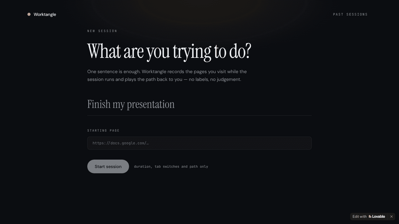 Worktangle website screenshot