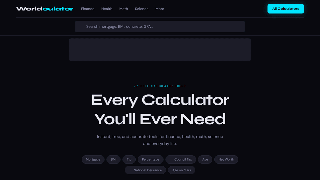 Worldculator website screenshot