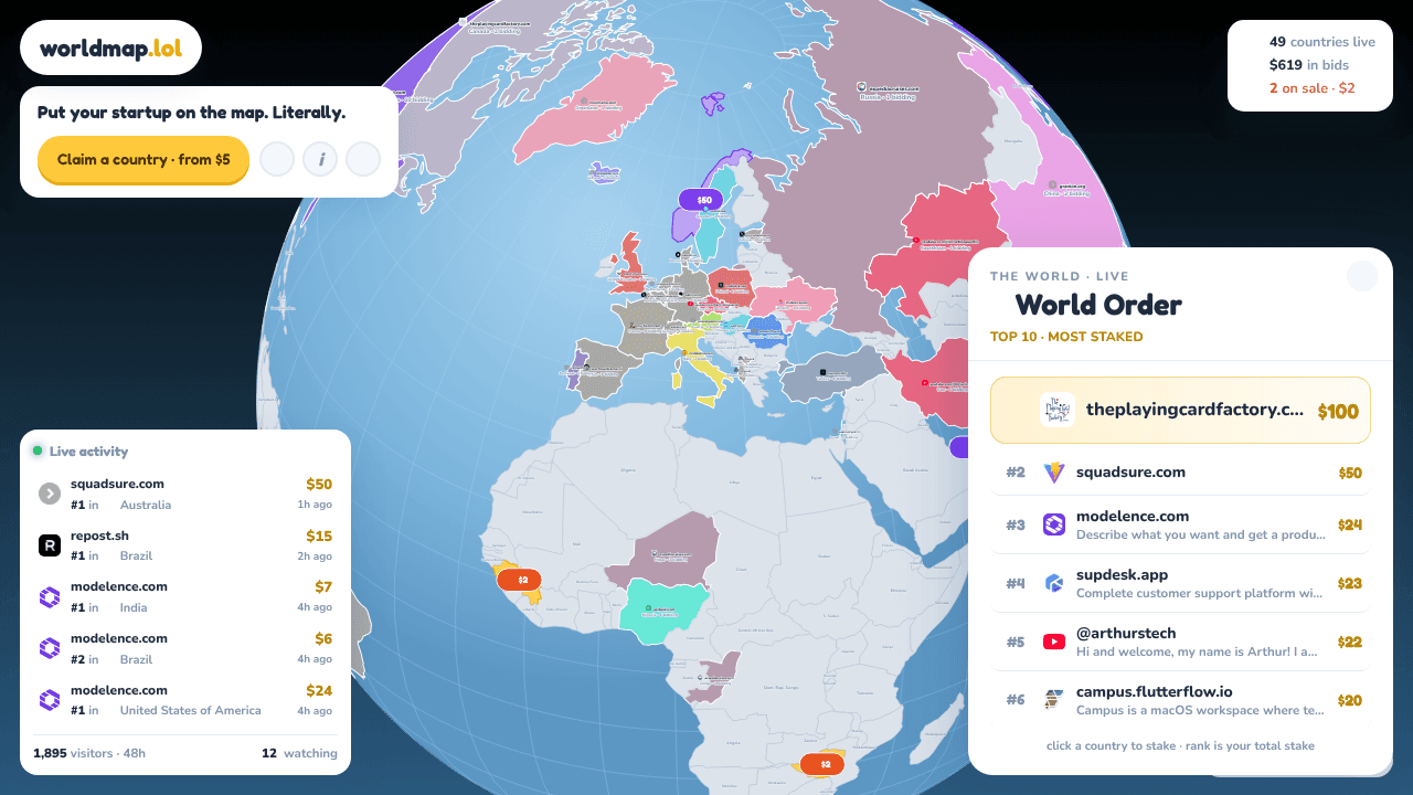WorldMap.lol website screenshot