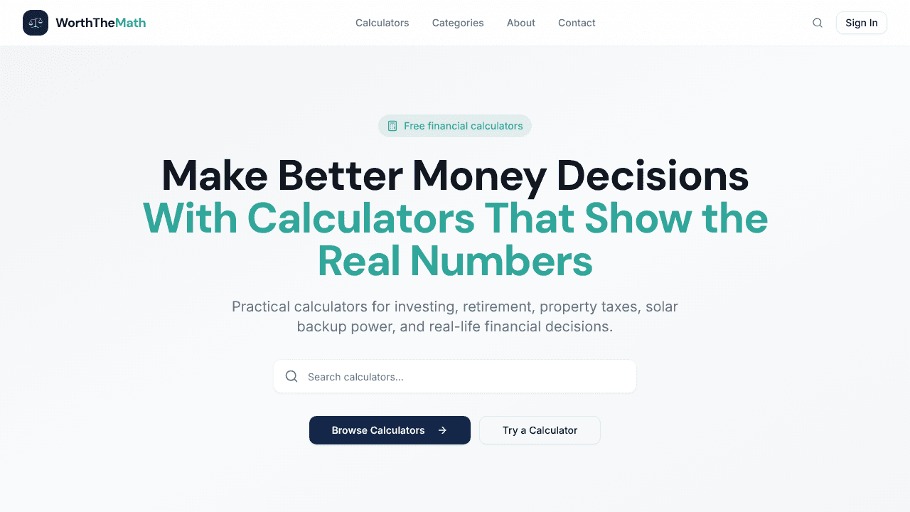 worththemath.com website screenshot