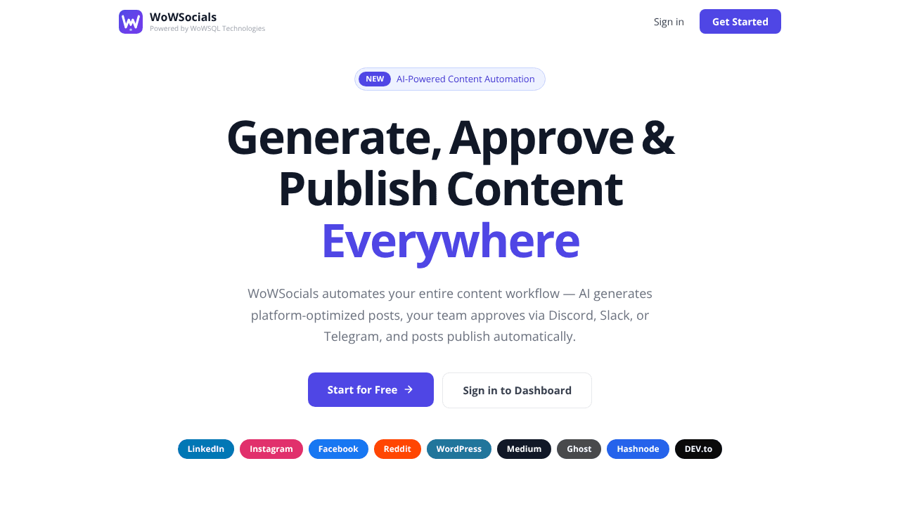 WoWSocials website screenshot