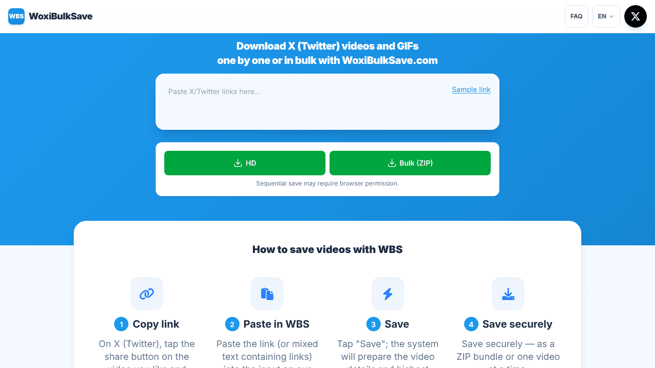 WoxiBulkSave website screenshot