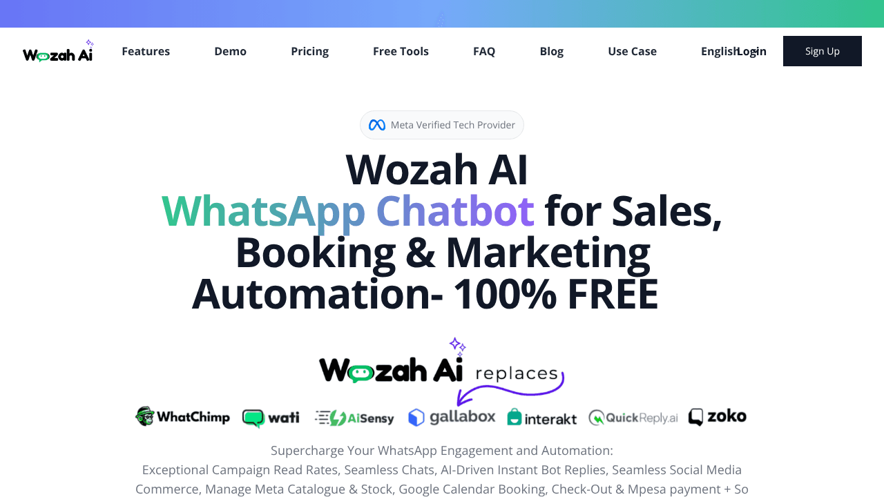 Wozah AI website screenshot