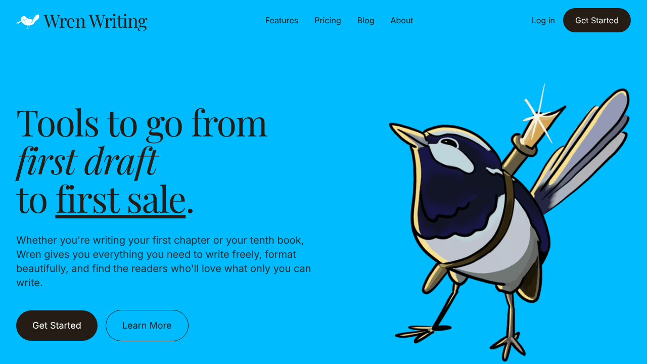 Wren Writing website screenshot