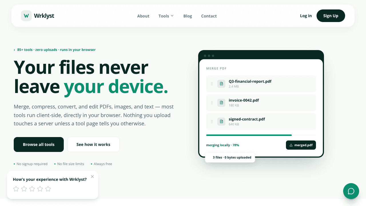 Wrklyst website screenshot