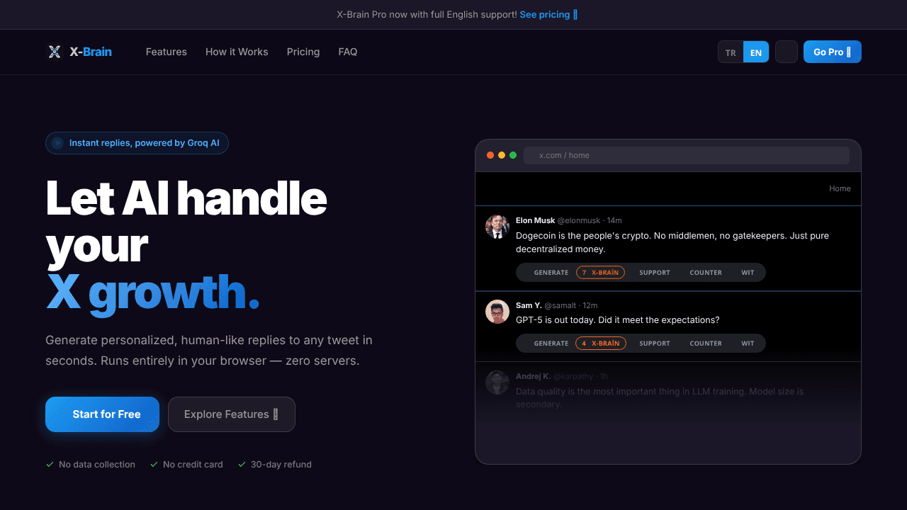 X-Brain website screenshot