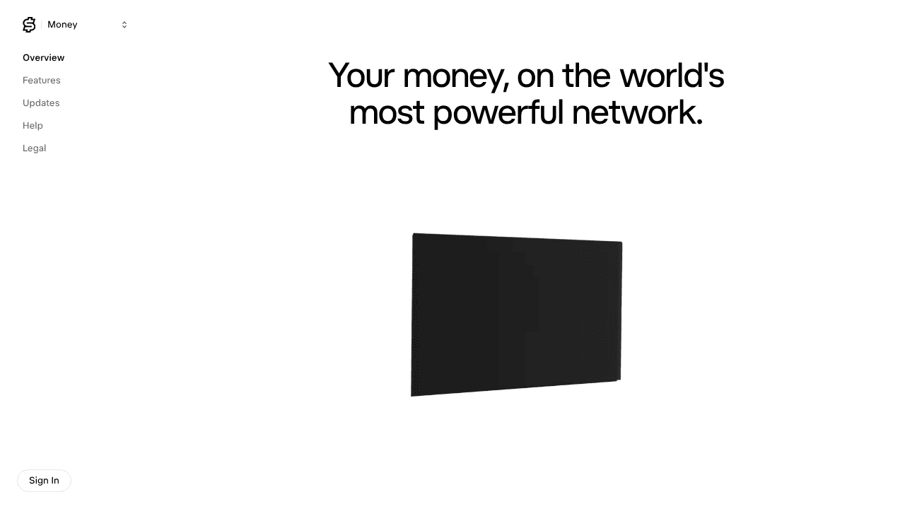 X Money website screenshot
