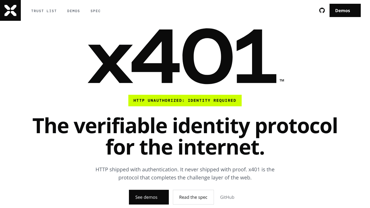 x401 website screenshot