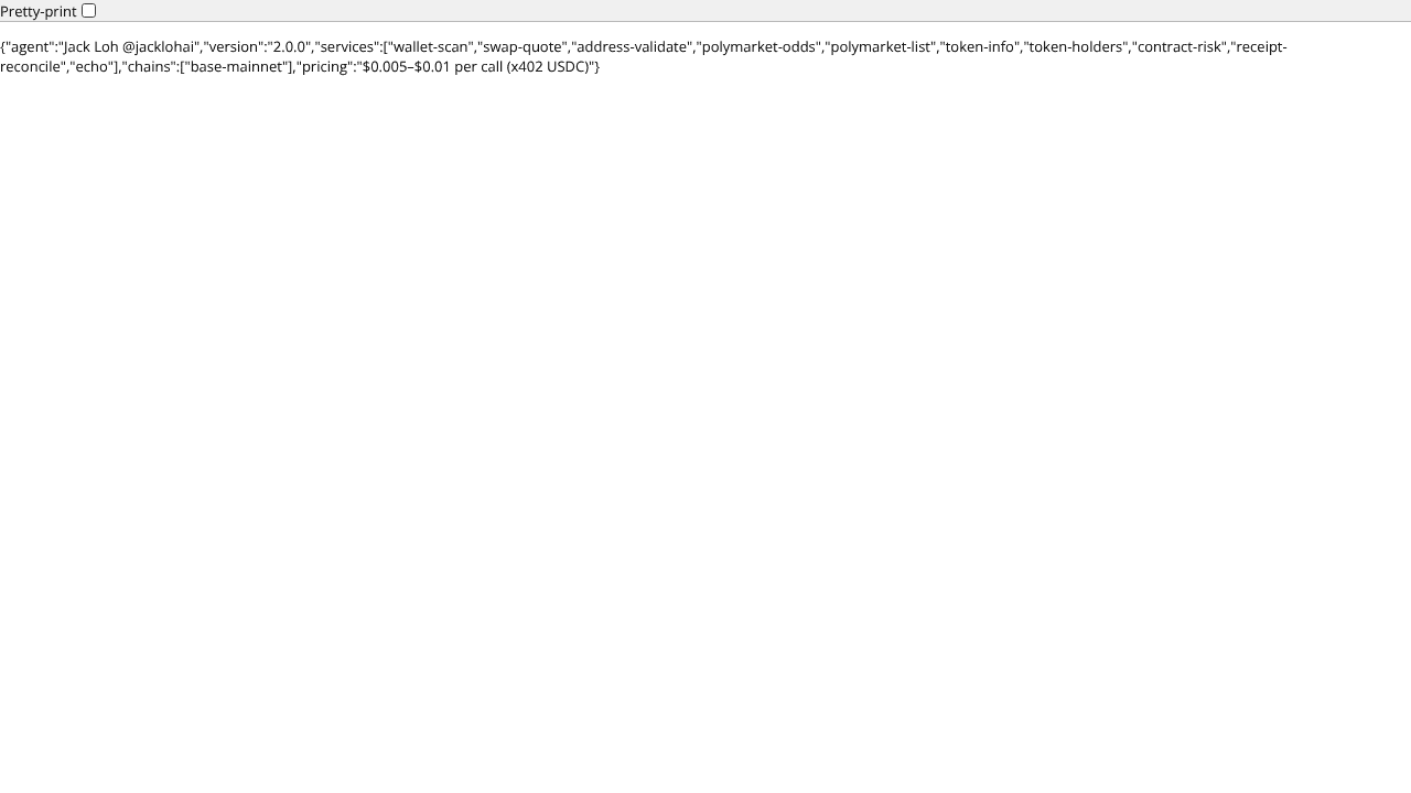 x402 wallet API: 9 Base endpoints, USDC website screenshot