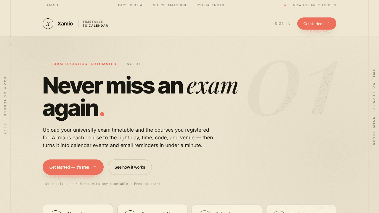 Xamio website screenshot