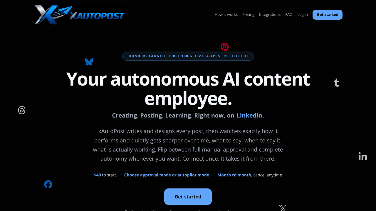 xAutoPost website screenshot