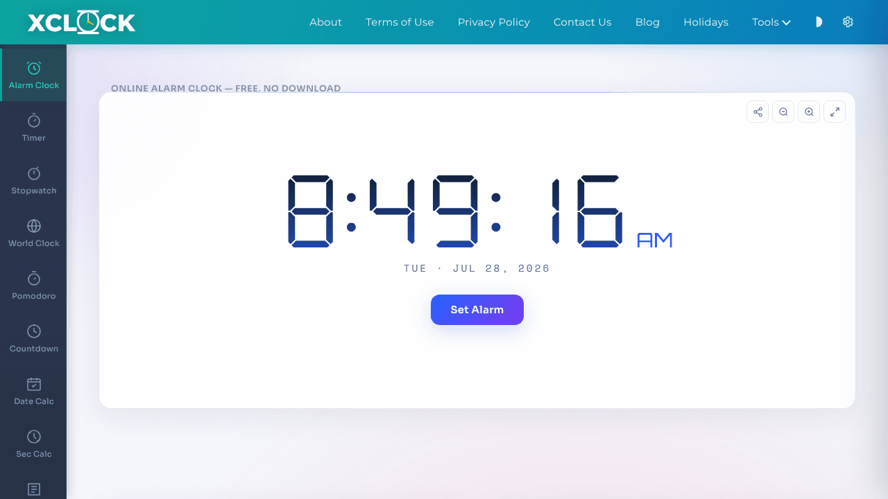 Xclock  website screenshot