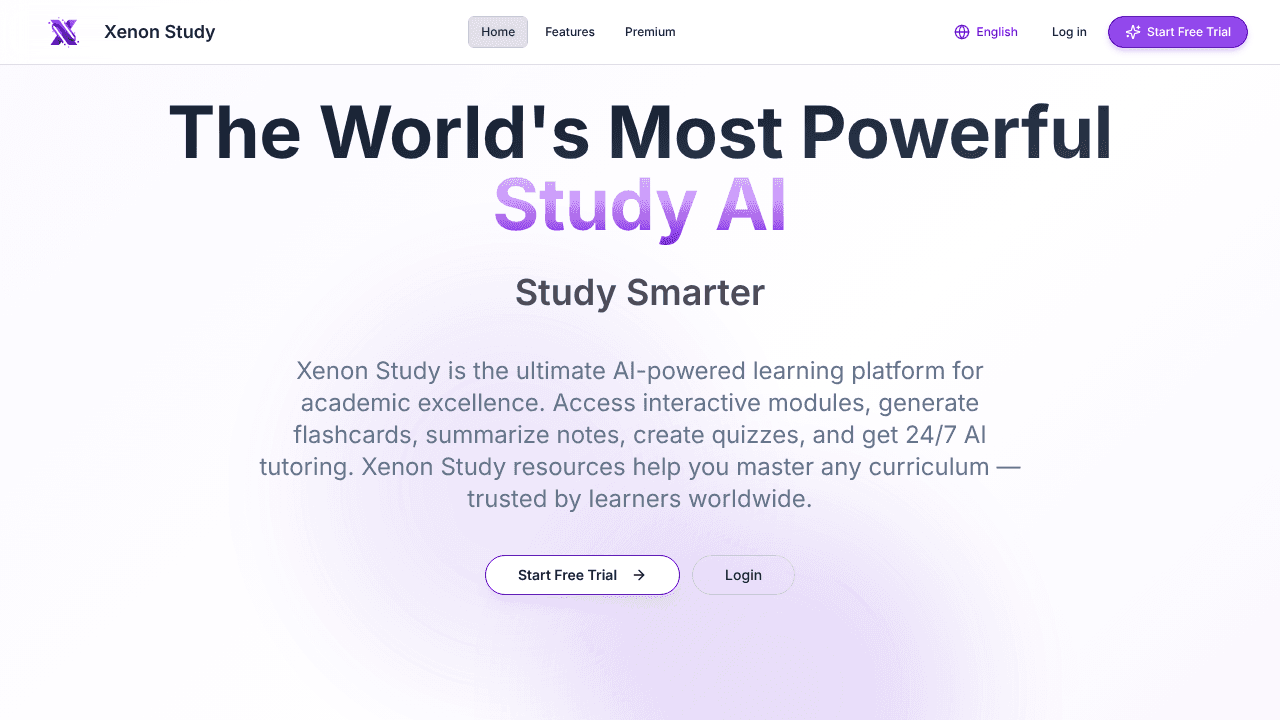 Xenon Study website screenshot