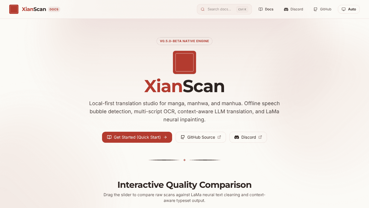 XianScan website screenshot