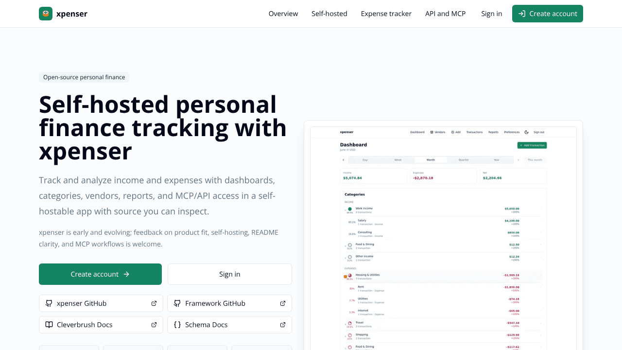 xpenser website screenshot