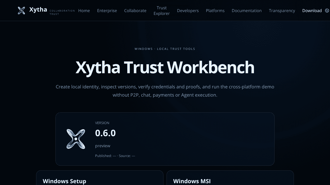Xytha website screenshot