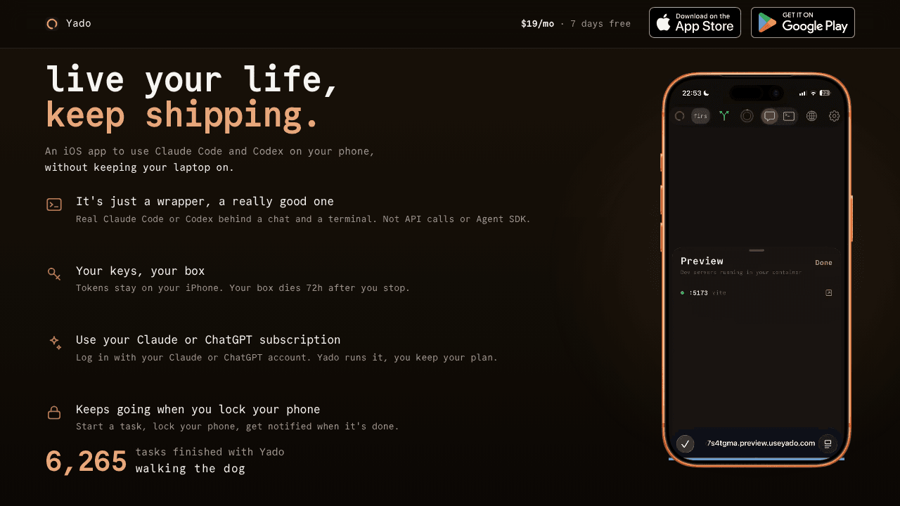 Yado website screenshot
