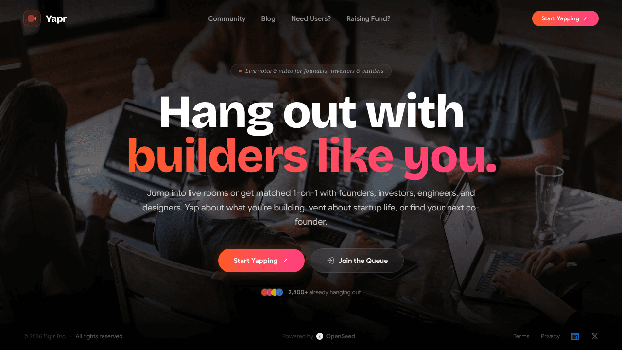 Yapr website screenshot