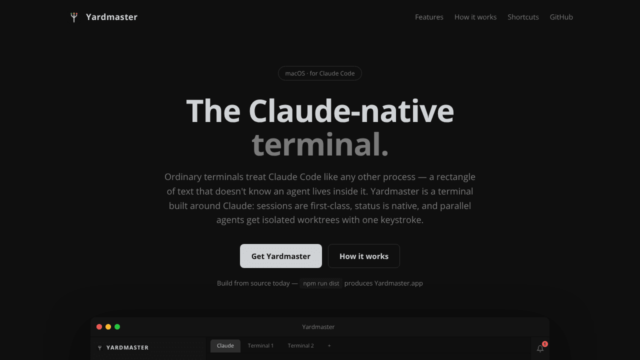 Yardmaster website screenshot