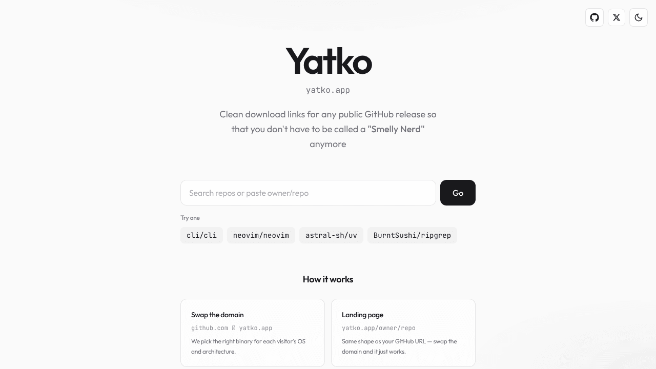 Yatko website screenshot