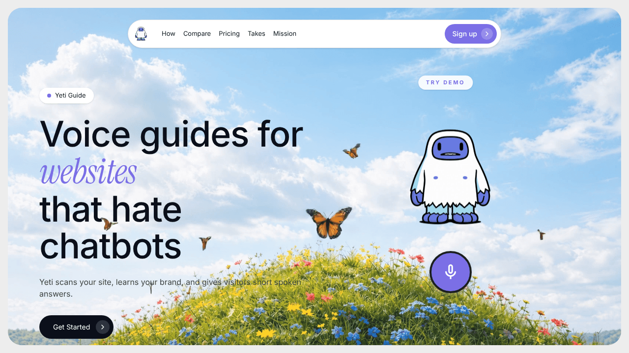 YetiAssistant website screenshot