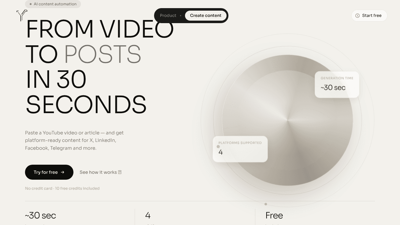 Yevia website screenshot