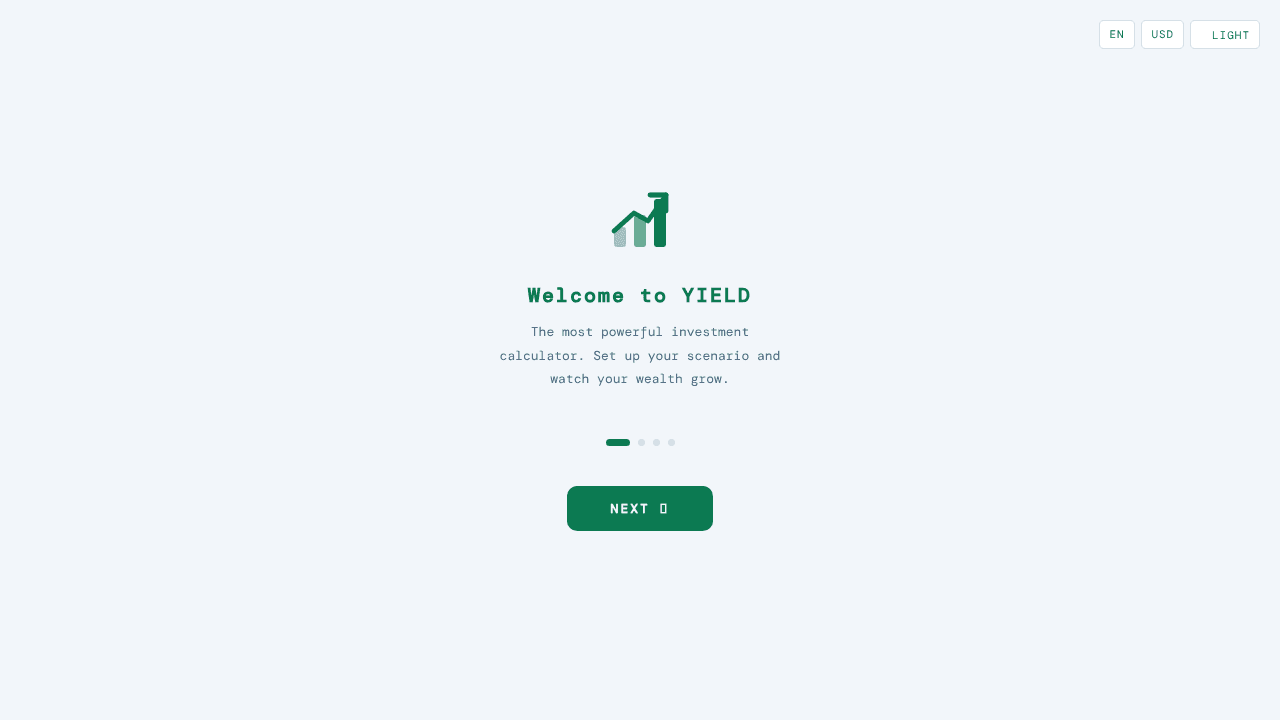 Yield — Investment Calculator website screenshot