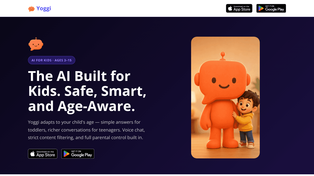 Yoggi website screenshot