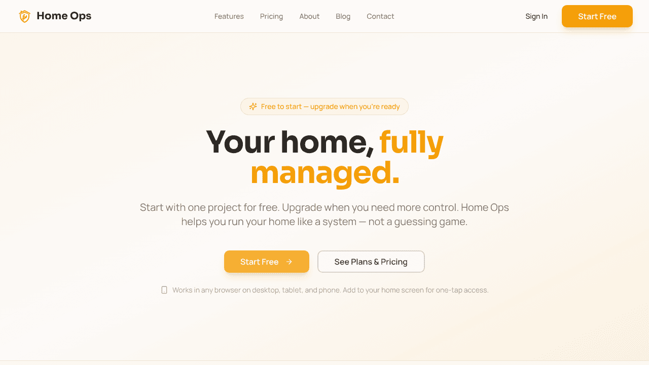 Your Home Maintenance Command Center website screenshot