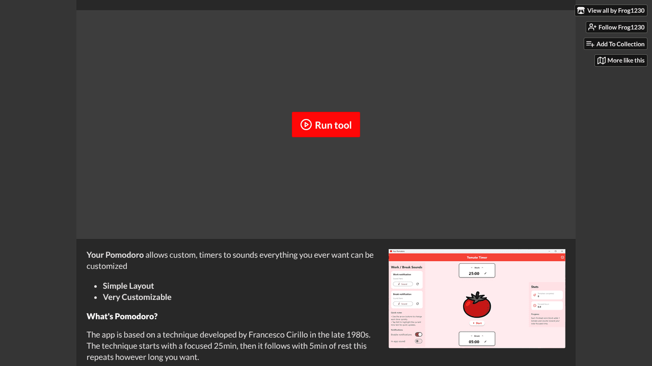 Your Pomodoro website screenshot