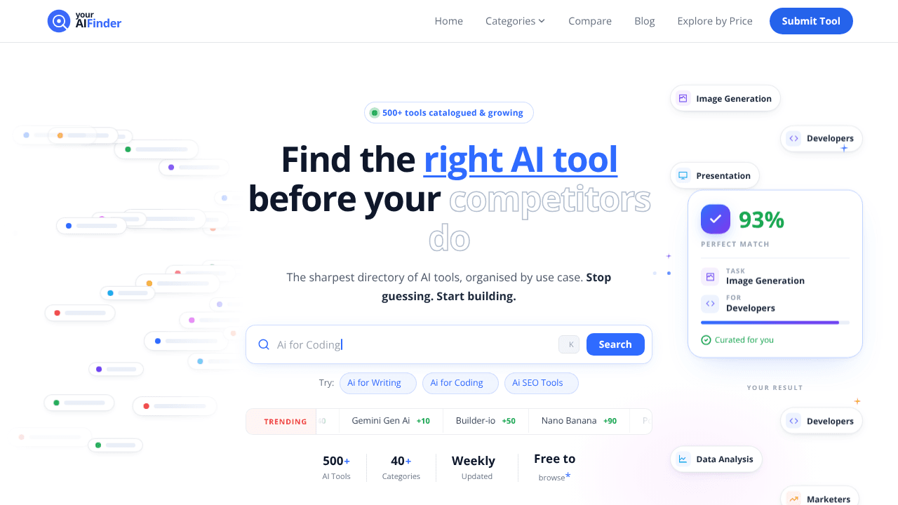 YourAiFinder website screenshot