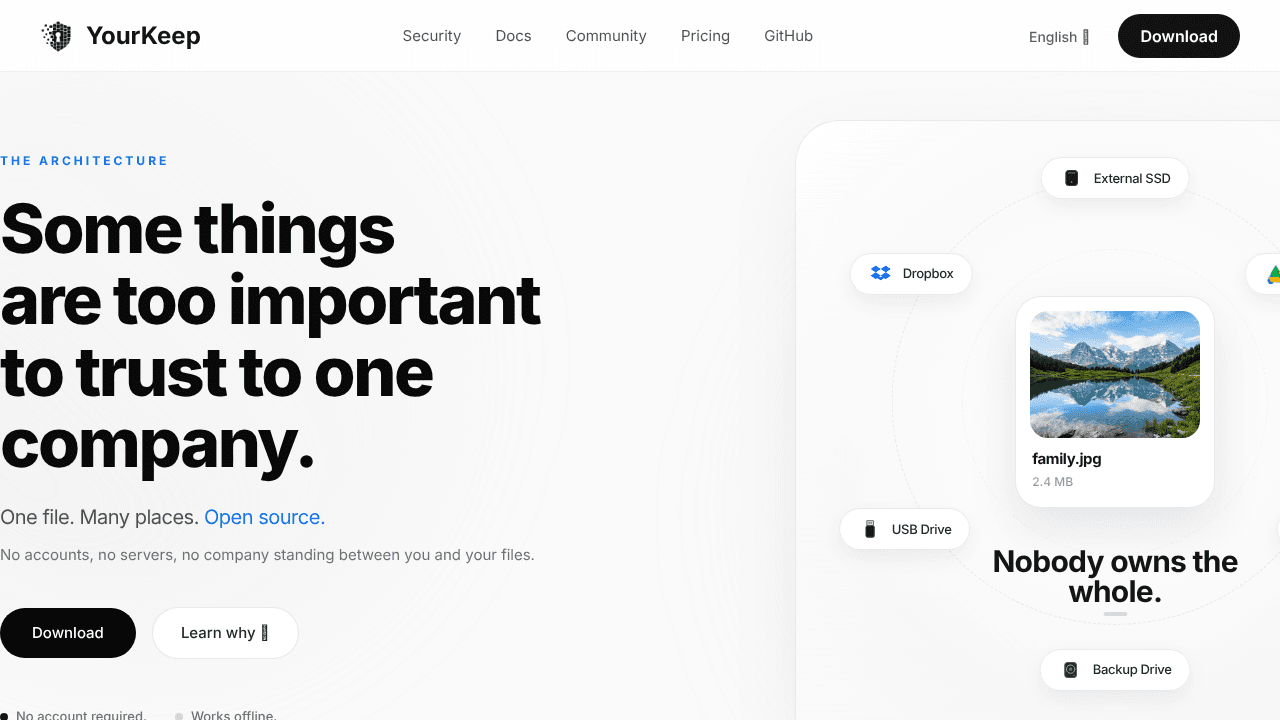 YourKeep website screenshot