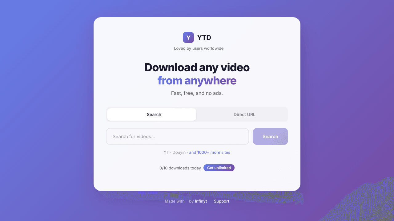 YTD website screenshot