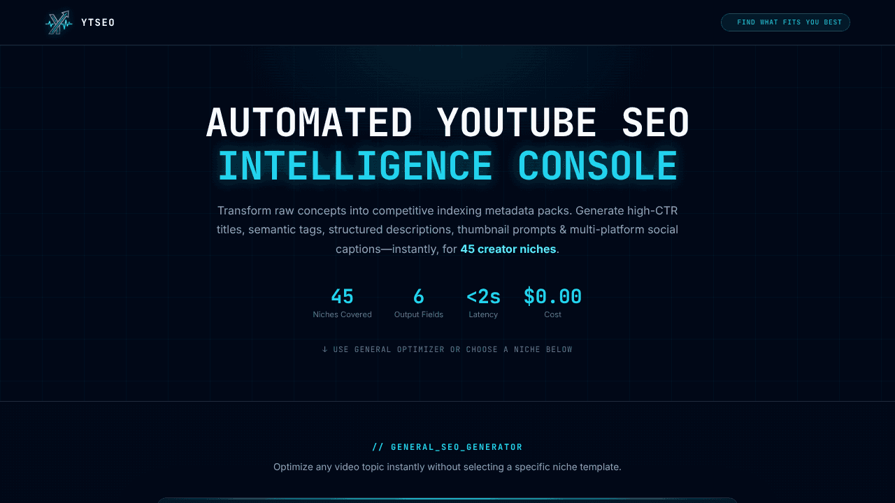 YTSEO website screenshot
