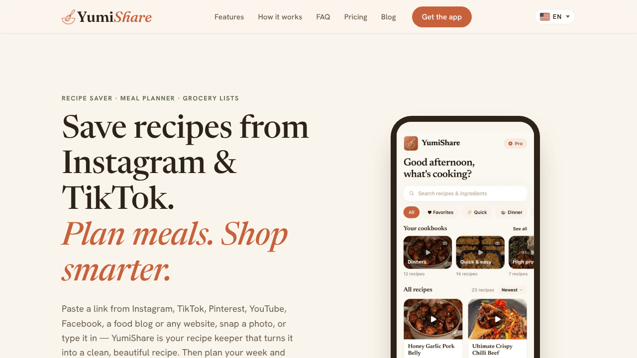 YumiShare website screenshot