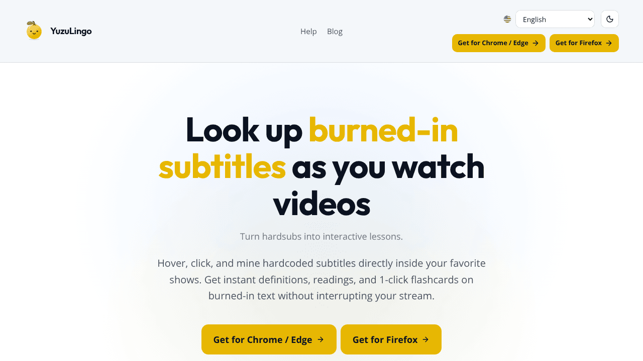 YuzuLingo website screenshot