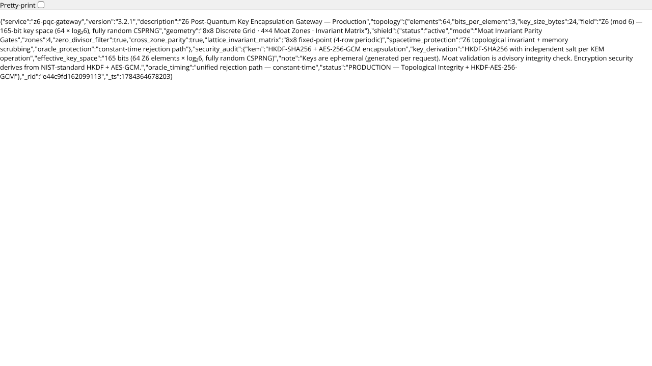 Z6 PQC-Gateway website screenshot