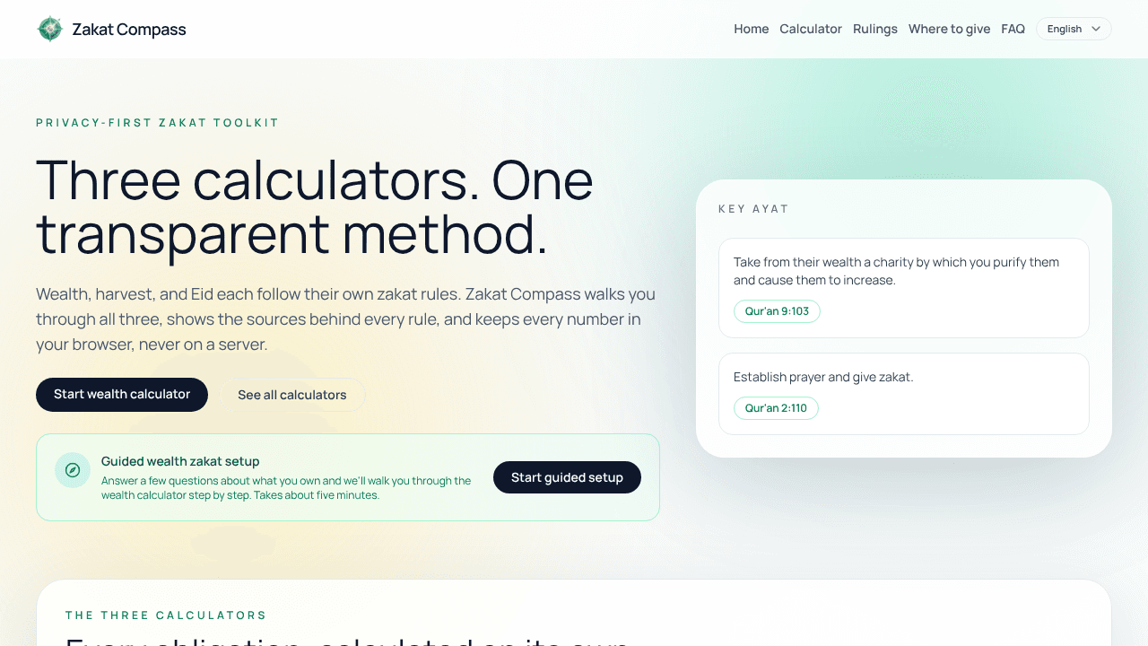 Zakat Compass website screenshot