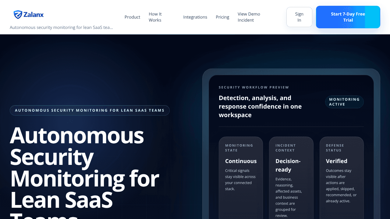 Zalanx website screenshot