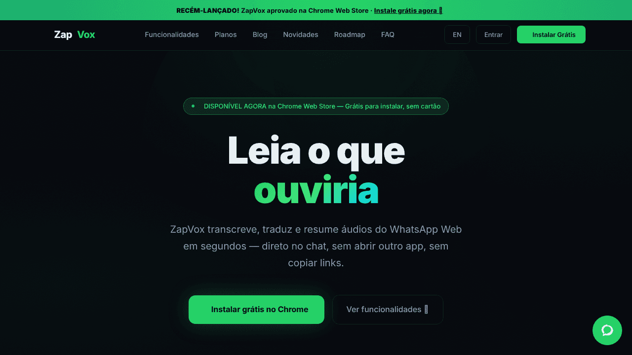 ZapVox website screenshot