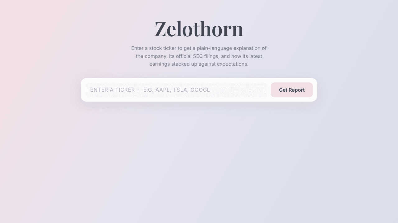 Zelothorn website screenshot