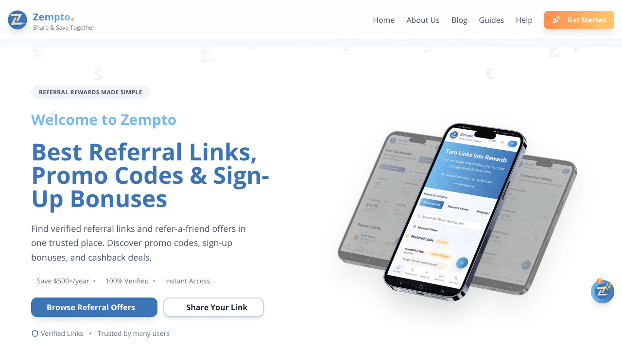 Zempto website screenshot