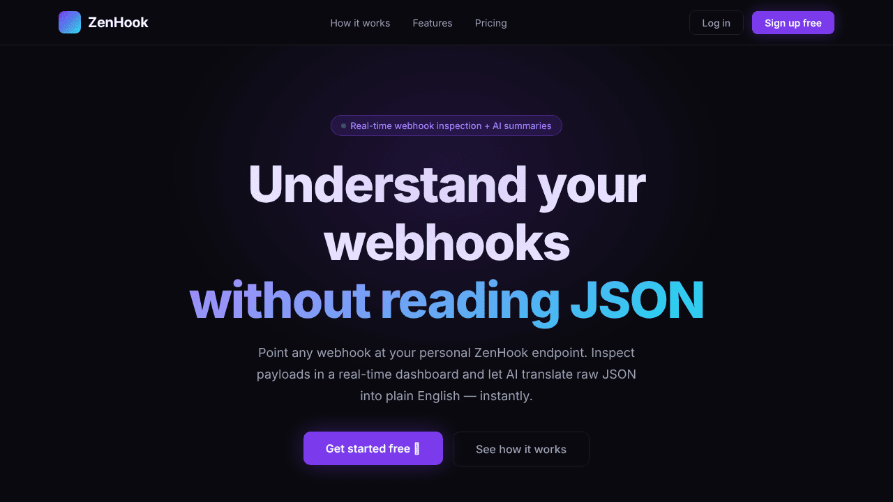 Zenhook website screenshot