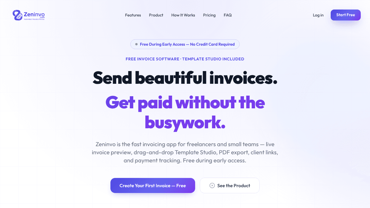 Zeninvo website screenshot