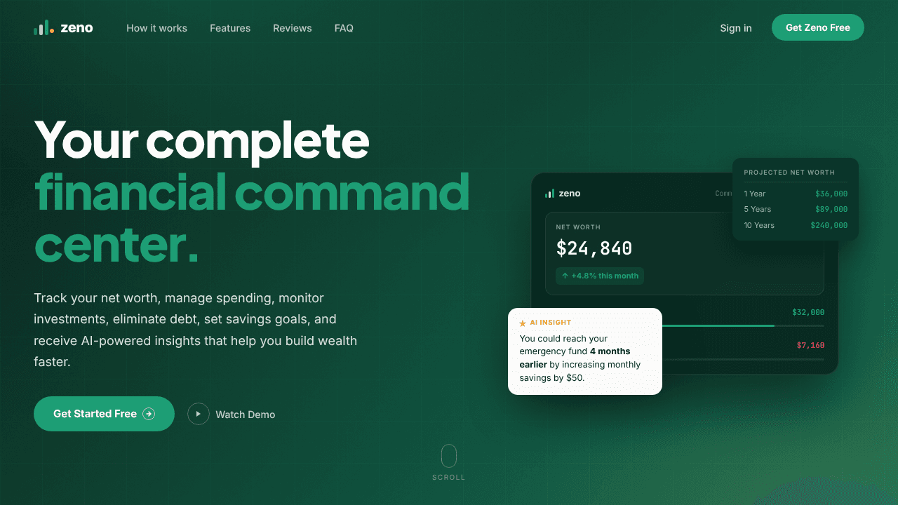 Zeno  website screenshot