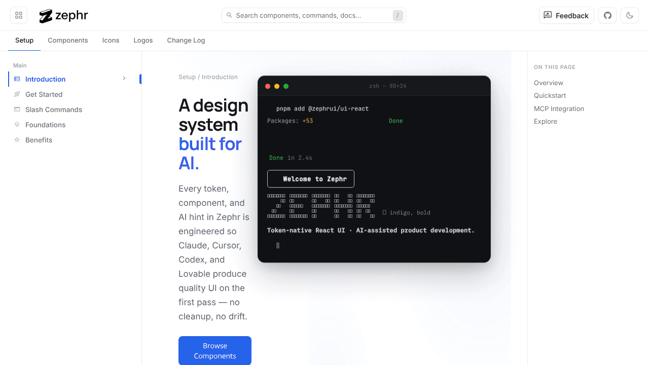 Zephr website screenshot